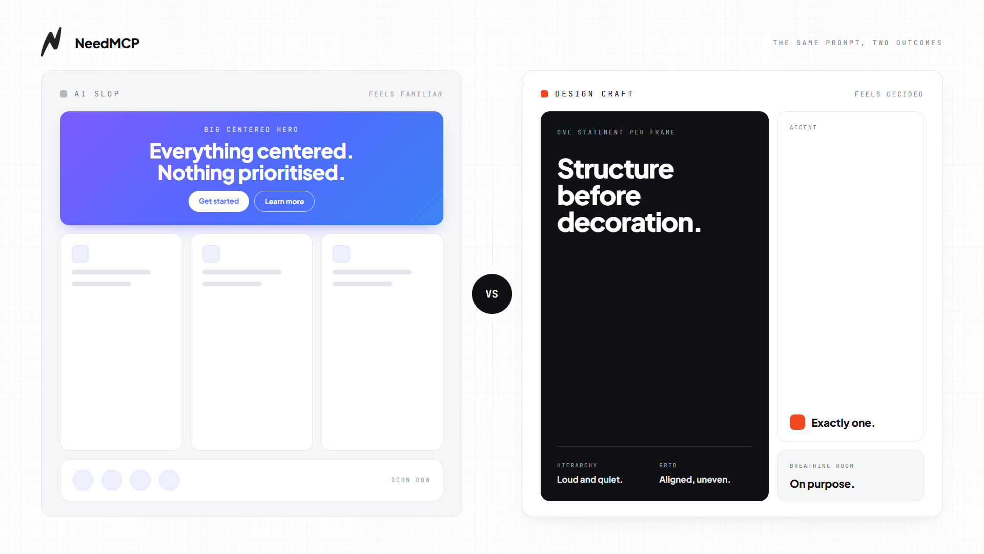 Side by side comparison of a generic layout and a carefully designed layout